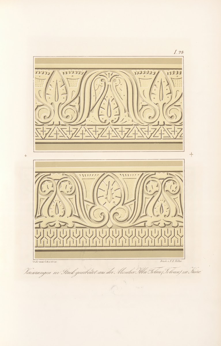 Verzierungen in Stuck gearbeitet aus der Moschee Ibbn Tolun Toloun zu Kairo 1842