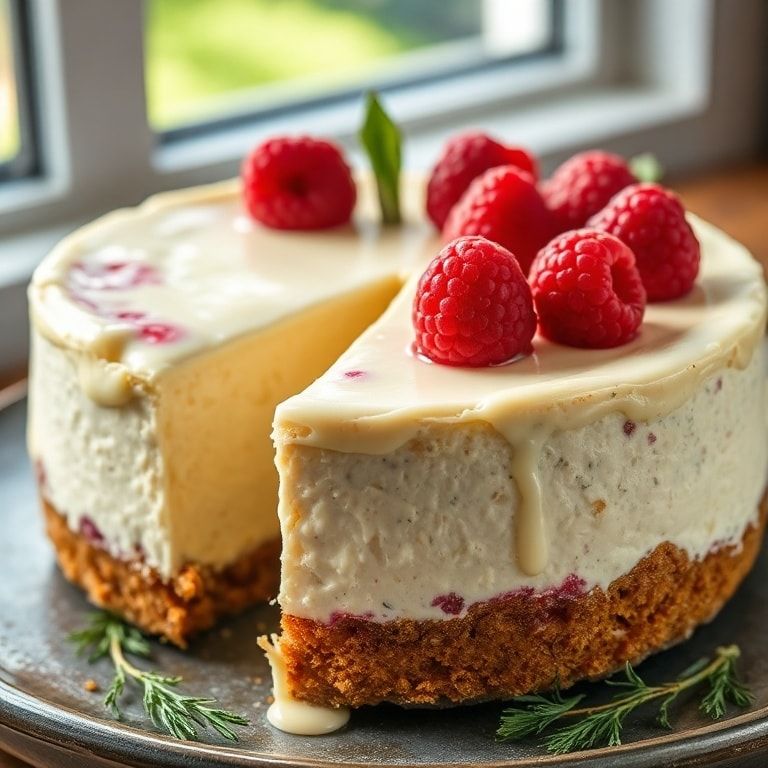 Creamy White Chocolate Raspberry Cheesecake Recipe – Easy Homemade Delight