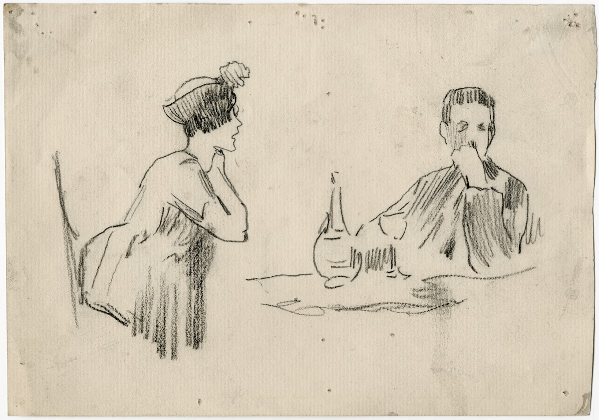 Man en vrouw in een café