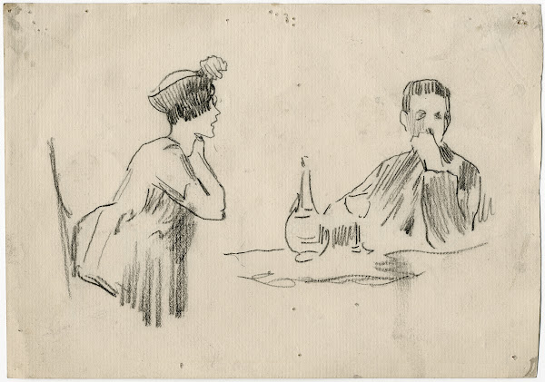 Man en vrouw in een café