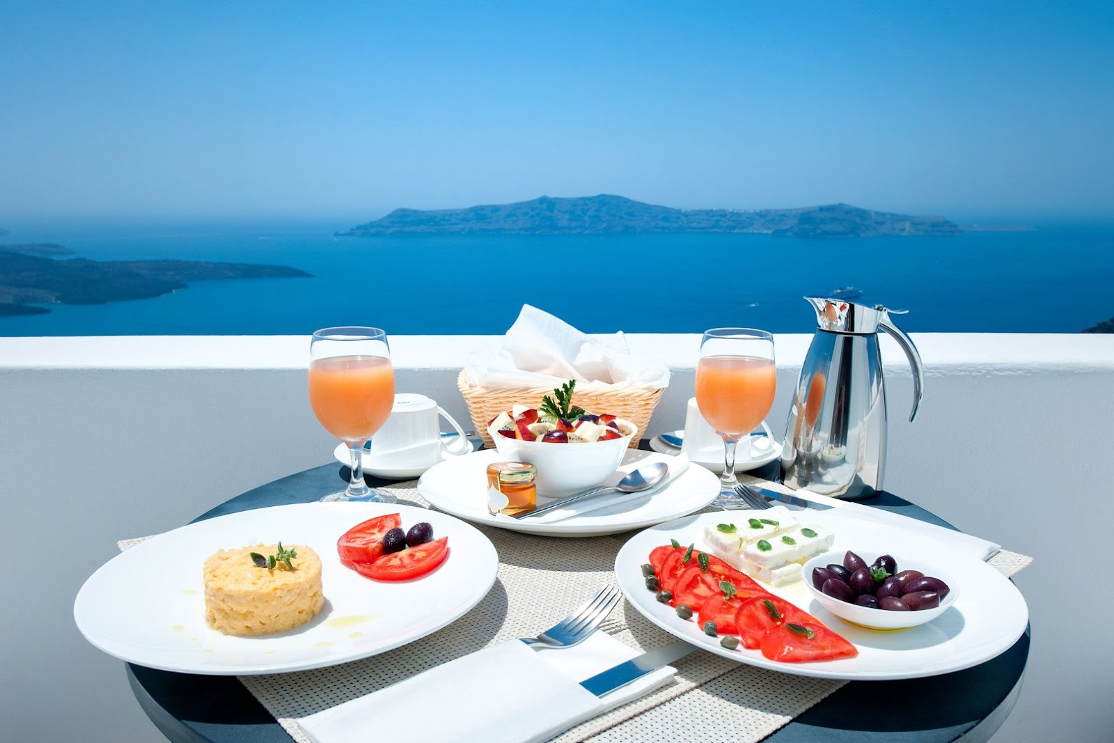 Greece Santorini Breakfast with a View