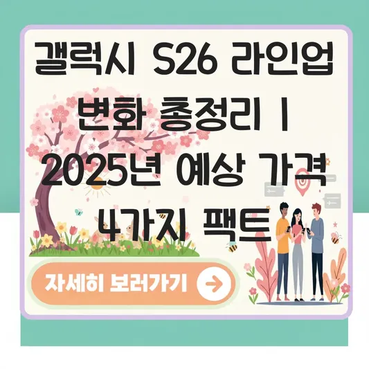갤럭시 S26 시리즈 라인업 변화 (플러스, 엣지, 울트라) 및 가격 예상 대표 이미지