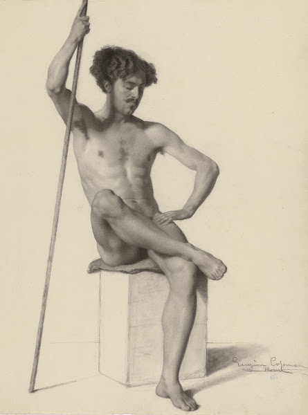Seated male nude 1864