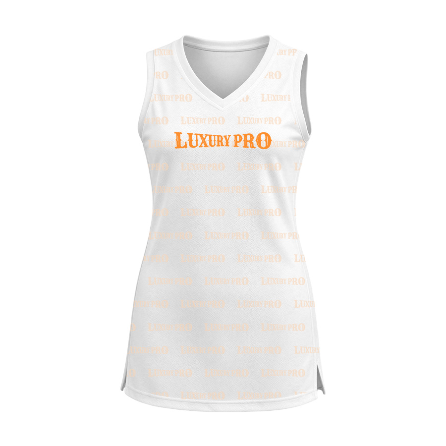 AOP MEG V‑Neck Basketball Skirt with Slit