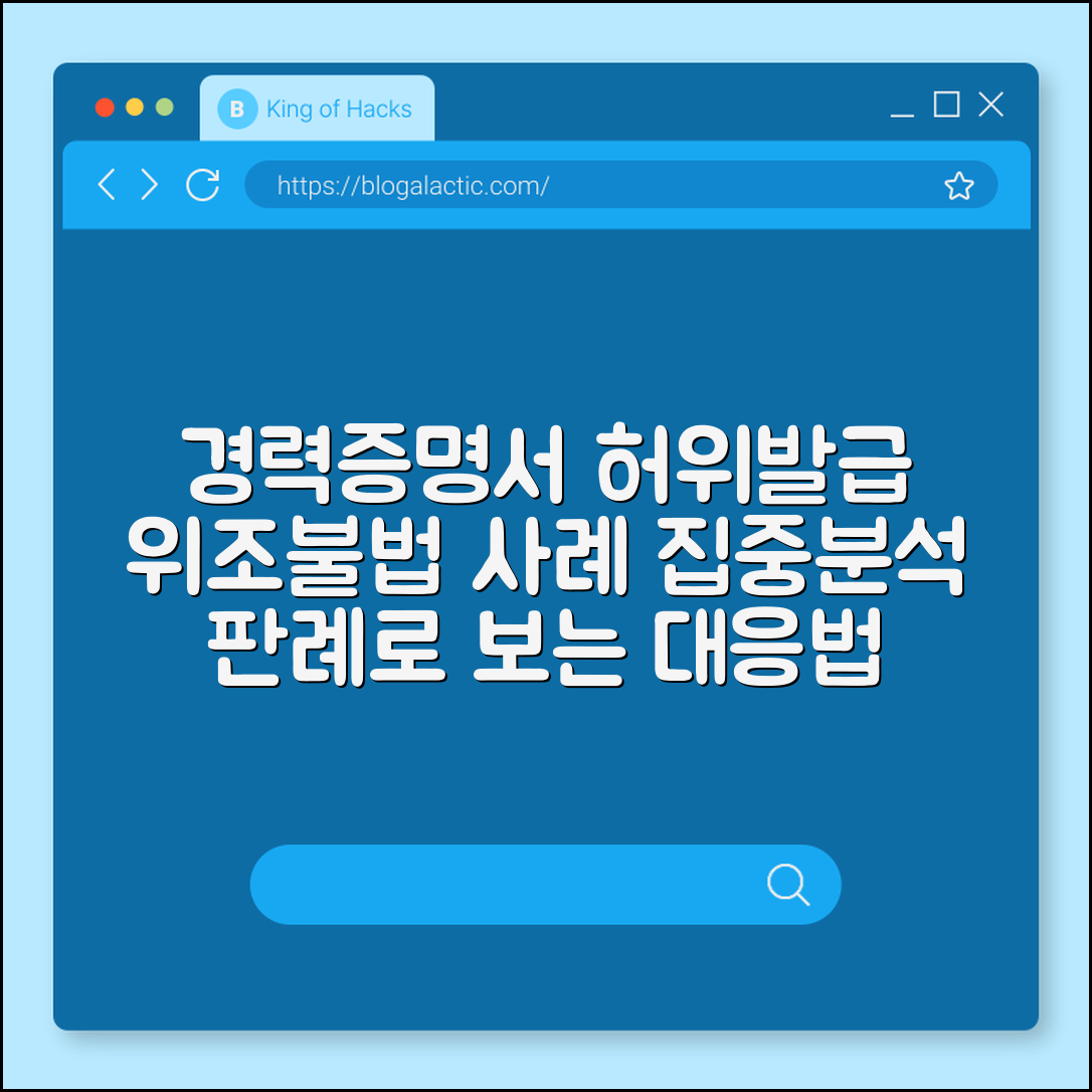 경력증명서 허위발급 사례 (위조, 불법, 판례)