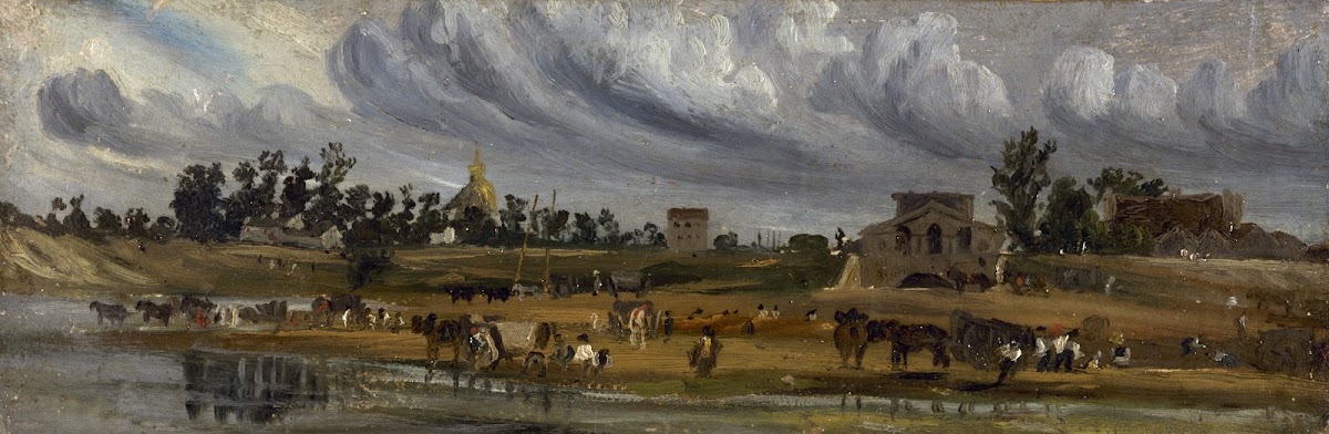 Bords de Seine à la barrière de la Cunette près du Champ de Mars 1820