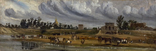 Bords de Seine à la barrière de la Cunette près du Champ de Mars 1820