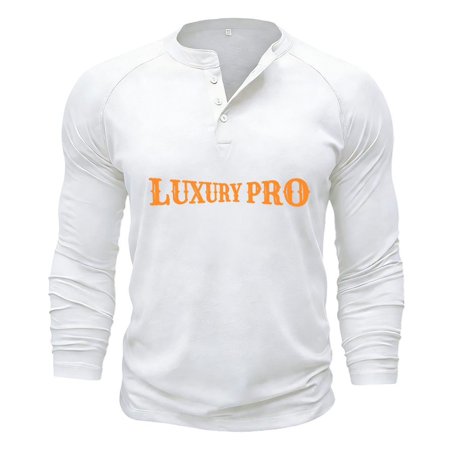 2D Henley Neck Long Sleeve T-shirt