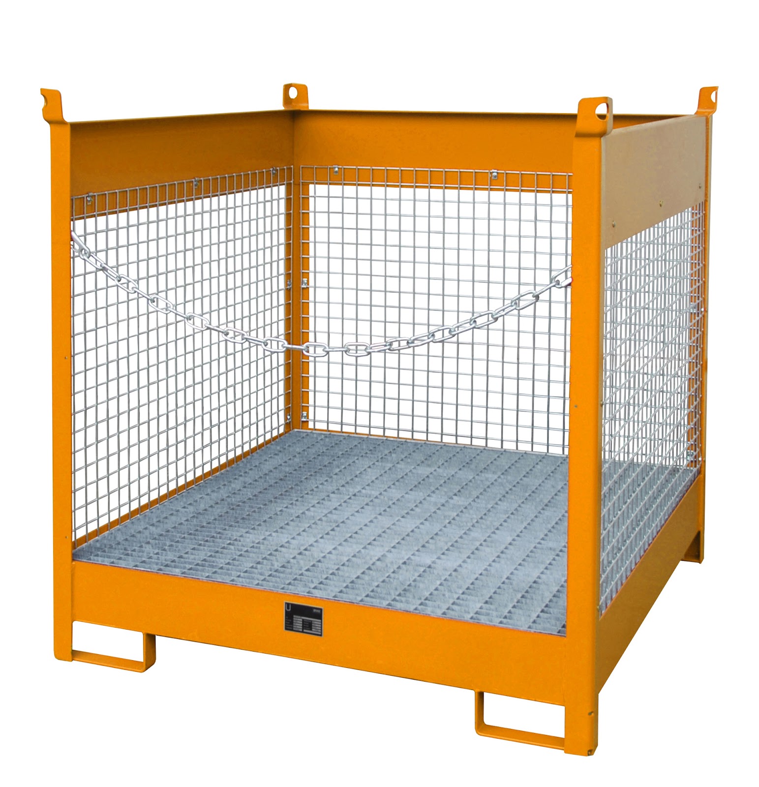 Vaten-stapelpallets FSP-4 D, gelakt, Geeloranje
