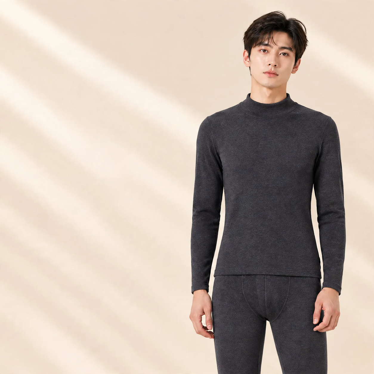 Thermal Underwear Set, Lined, Stand Collar