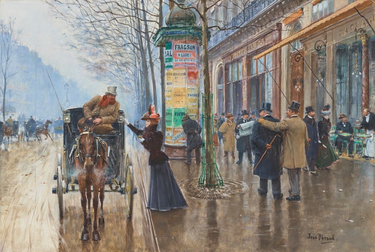Scène de rue Parisienne 1897 1898