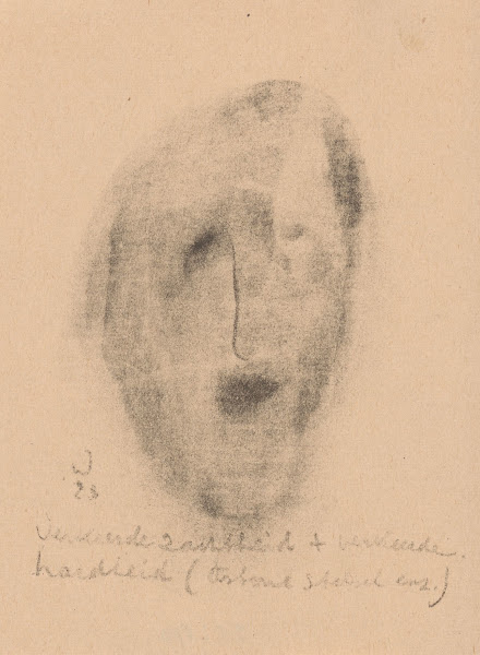 Geabstraheerd gezicht met open mond 1923