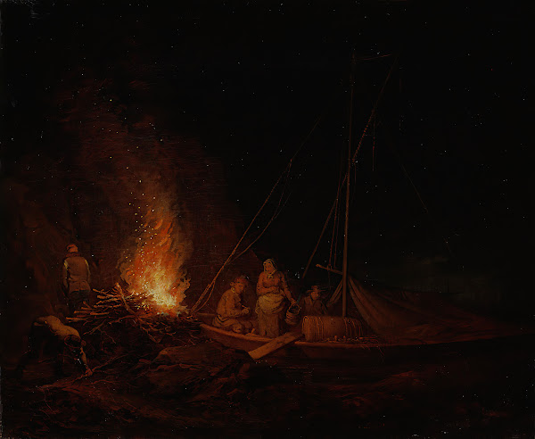 Fishermen Lighting A Campfire 1810