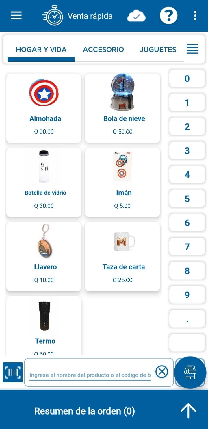Pantalla del sistema ORB