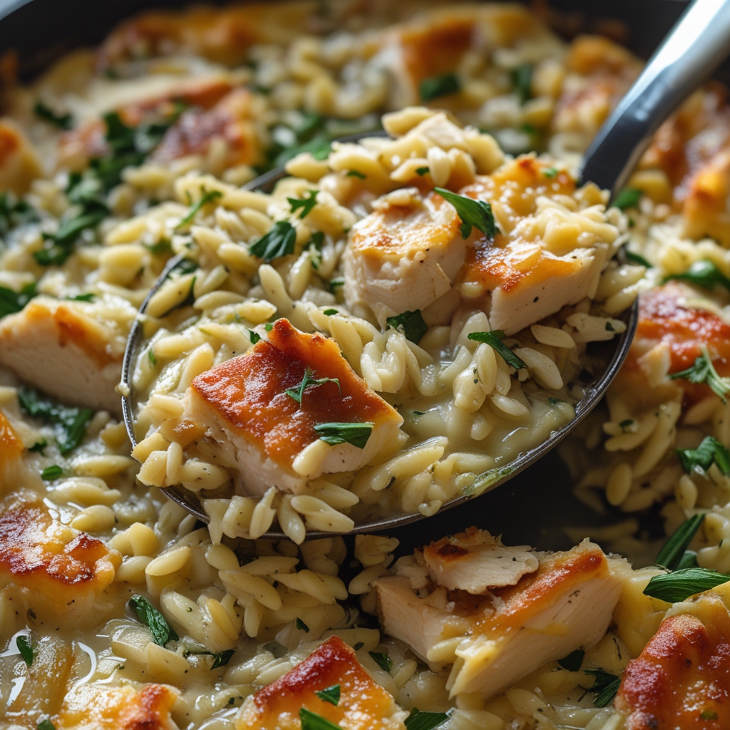 French Onion Chicken Orzo Casserole – Easy Comfort Food for Weeknight Dinners