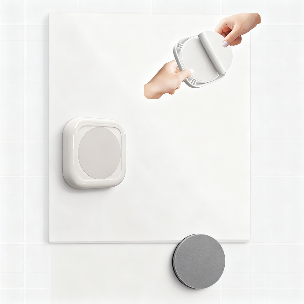 Magnetic wall mount for remote controls, no drilling