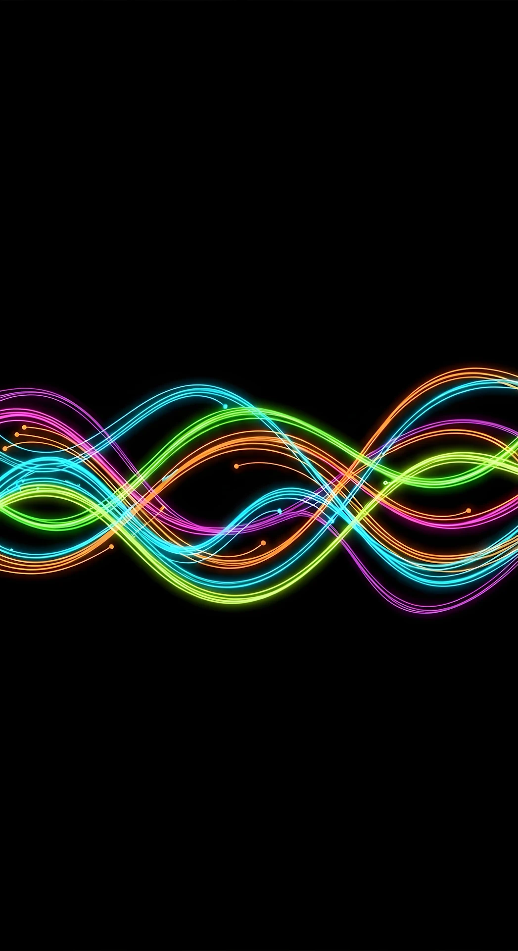 Abstract Cybernetic Circuit Paths in Neon Colors - Free 4K mobile Wallpaper