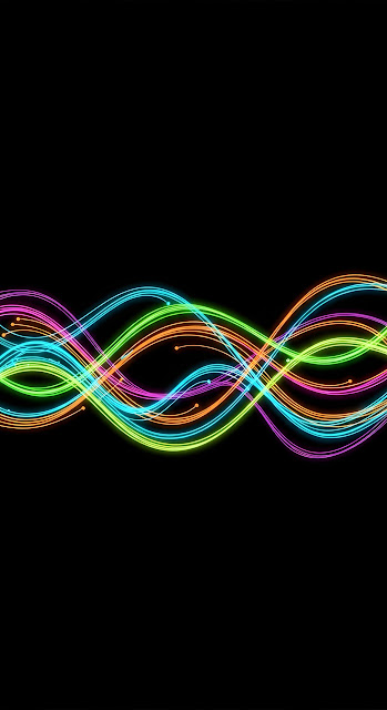 Abstract Cybernetic Circuit Paths in Neon Colors - Free mobile Wallpaper