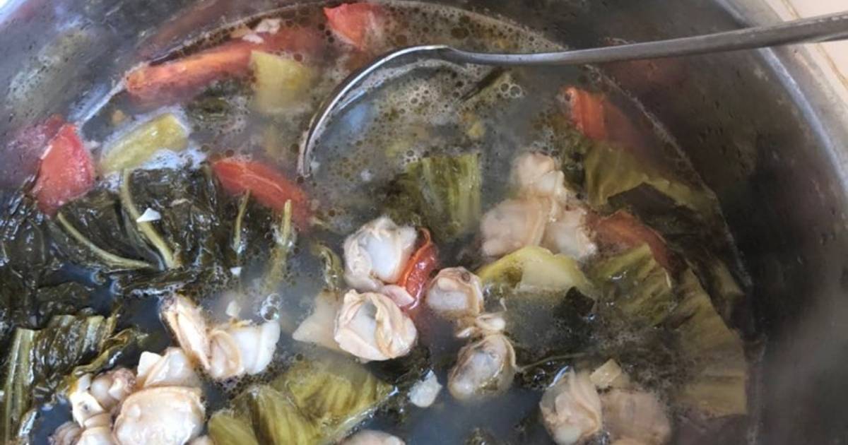 Canh nghêu cải chua