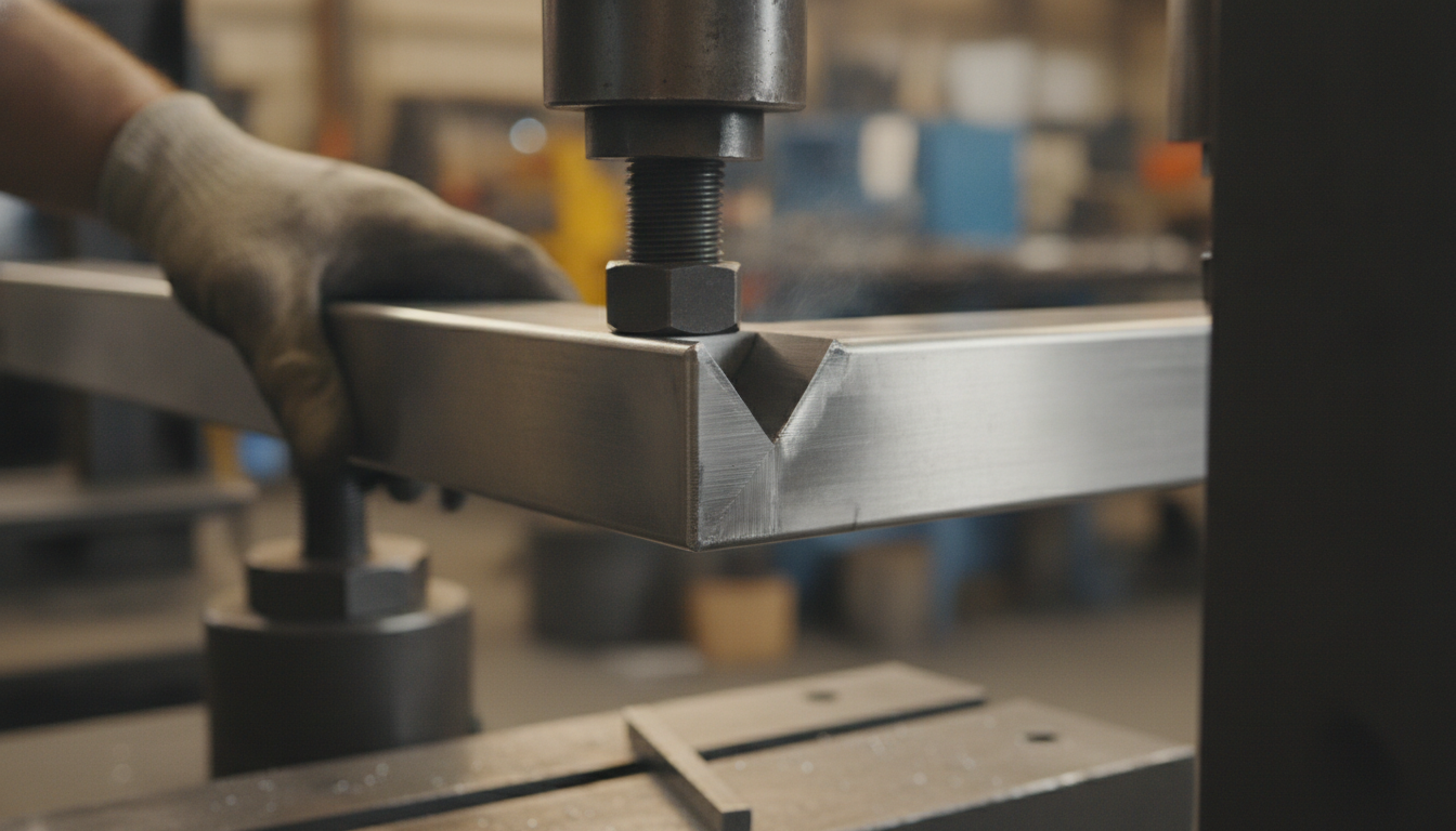 Cách Tính Chi Phí Cắt CNC Ống Inox: Mét Cắt + Điểm Đục + Số Lượng — Bóc Tách Từng Khoản - cắt V-groove bẻ góc