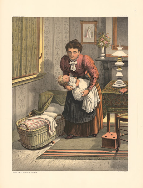 Mother with sleeping child 1910