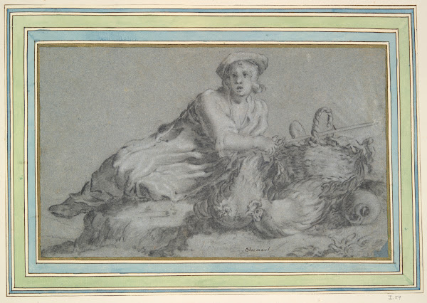 Boy with Two Hens and aBasket 17thcentury