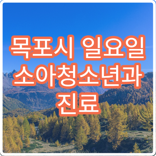 목포시 일요일 소아청소년과 진료 병원 – 아이 열, 기침, 감기 주말 진료 안내