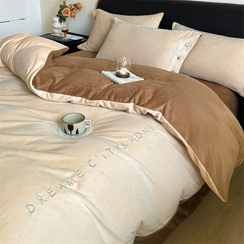 Hochwertiges Milchfaser-Fleece Bettwäsche-Set, extra warm