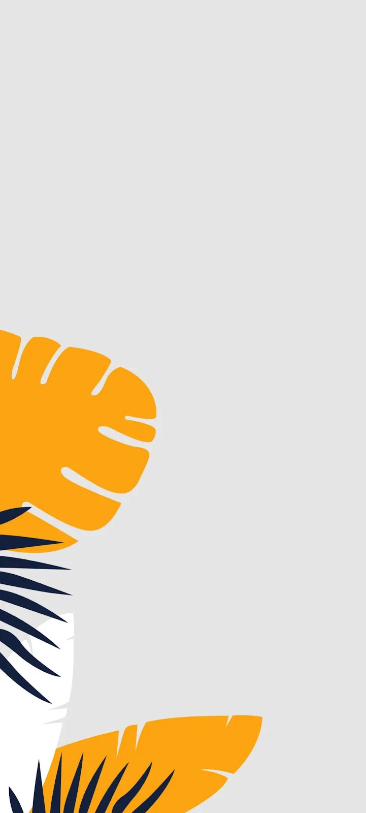 Minimalist Tropical Leaf Illustration - Vector Illustration Full HD iPhone Wallpaper (1164x2584)