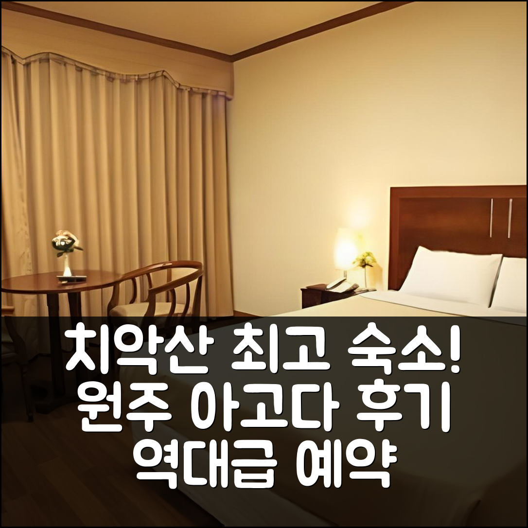 치악산호텔 원주 최고의 숙소 예약 후기! - 아고다 호텔 추천