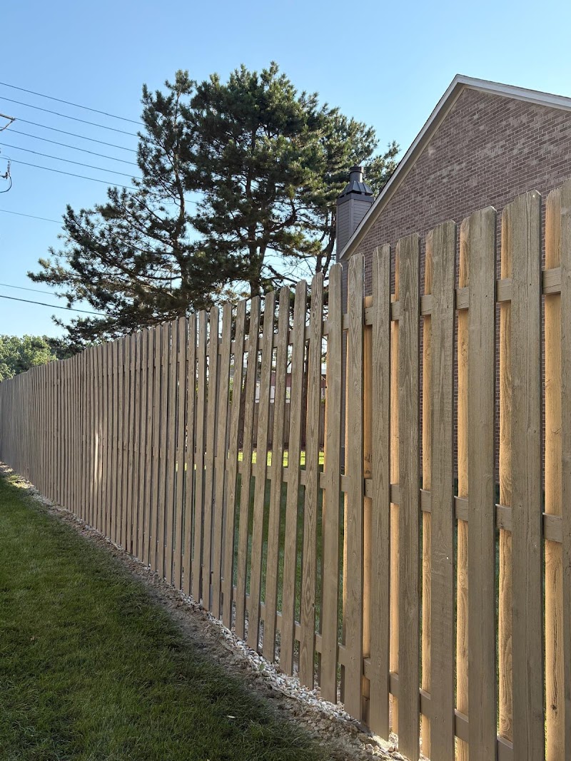 Yardley Court, completed fence staining — view 1