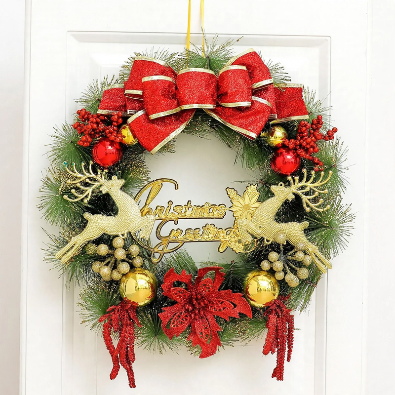Illuminated Christmas Wreath with Suspension