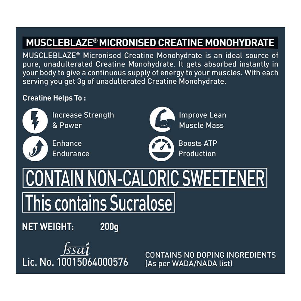 Micronised Creatine Monohydrate — Fruit Splash, 200 g