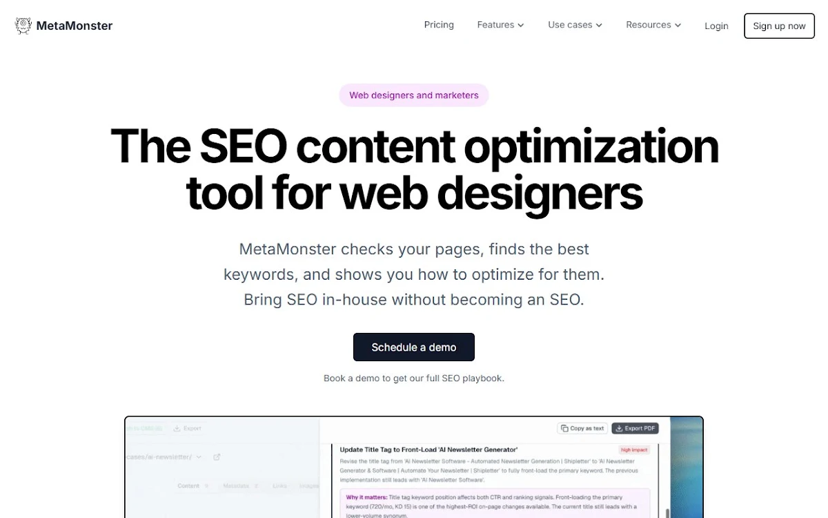 Captura de MetaMonster SEO Crawler