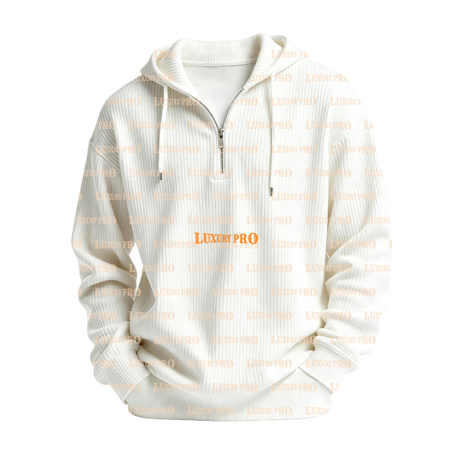 AOP Artificial Wool Half Zip Sweatshirt