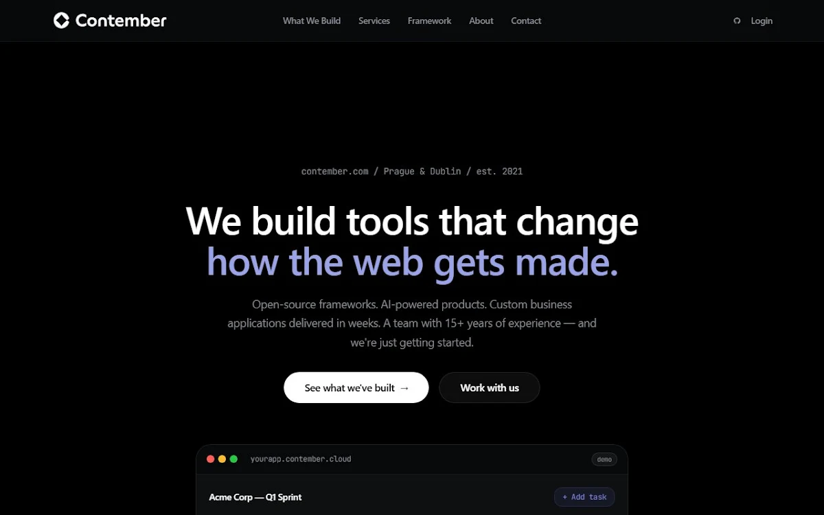 Captura de AI-assisted Contember Studio