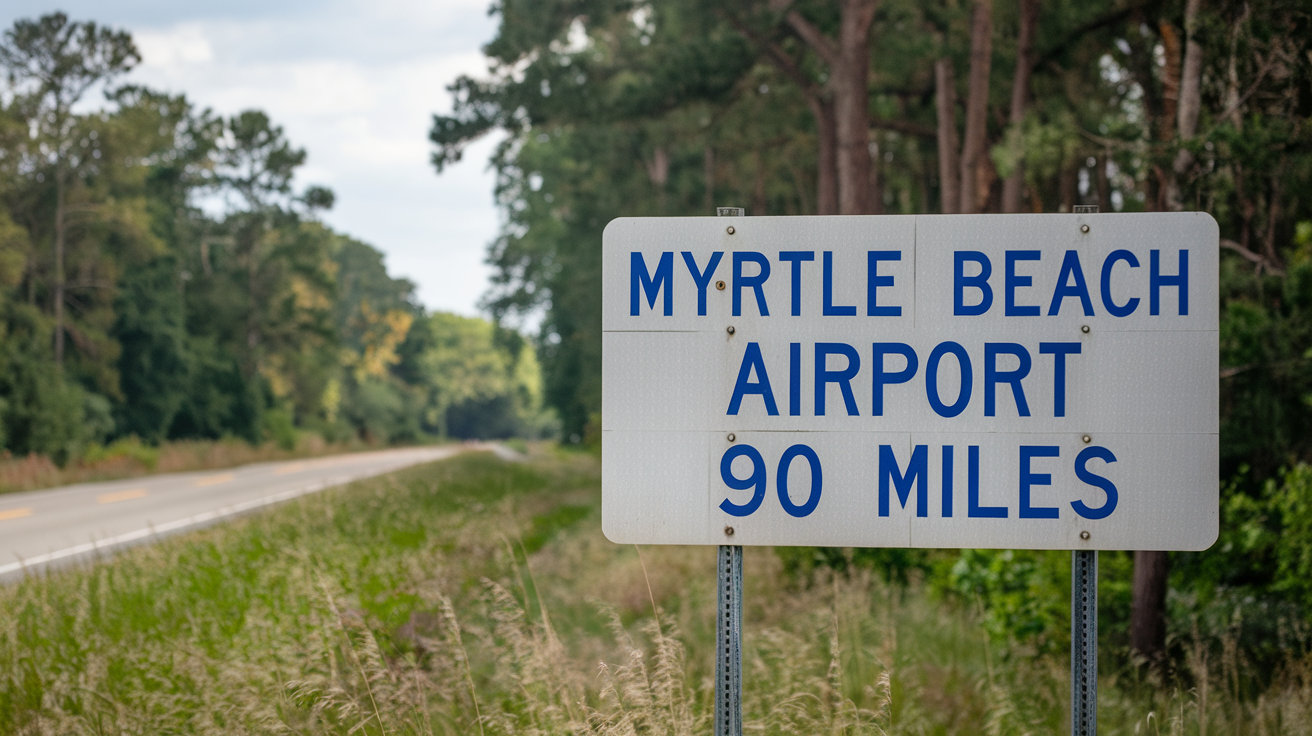 Distance from Myrtle Beach Airport to Wilmington, NC