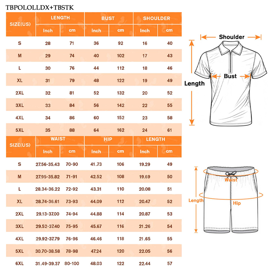 AOP Universal Zip Up Short Sleeve Polo + Shorts Set