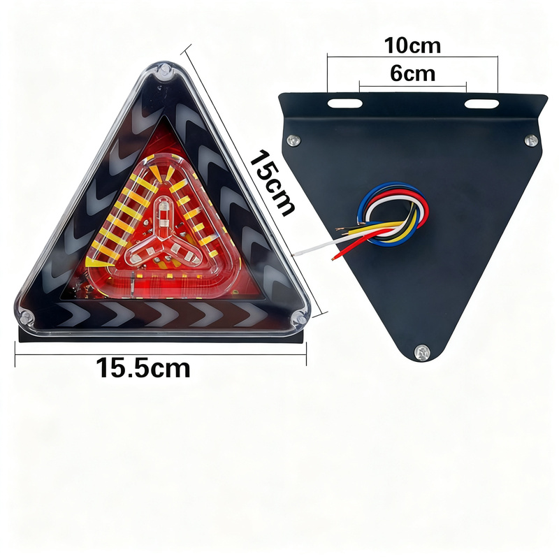 LED Flashing Light, Triangular, 12-24V
