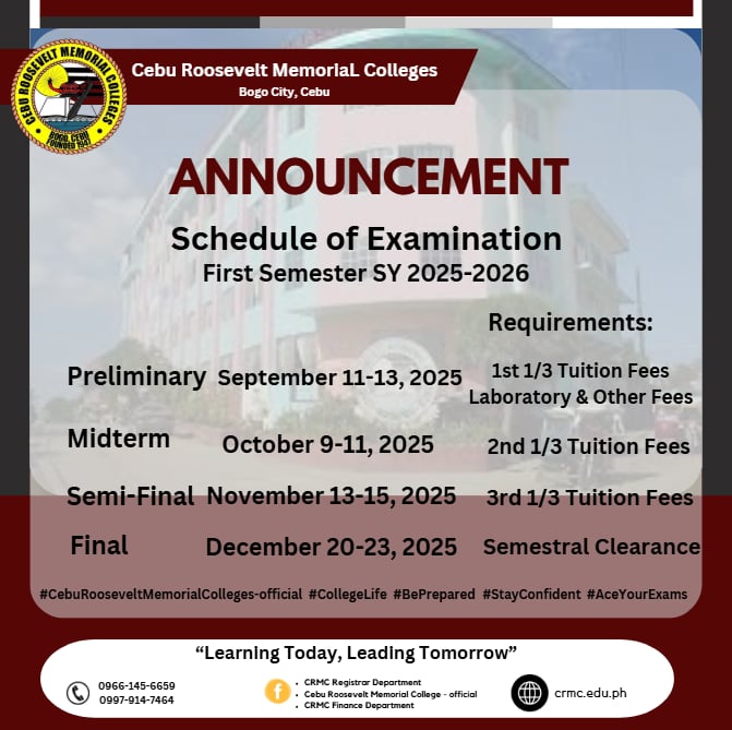 Schedule of Examination