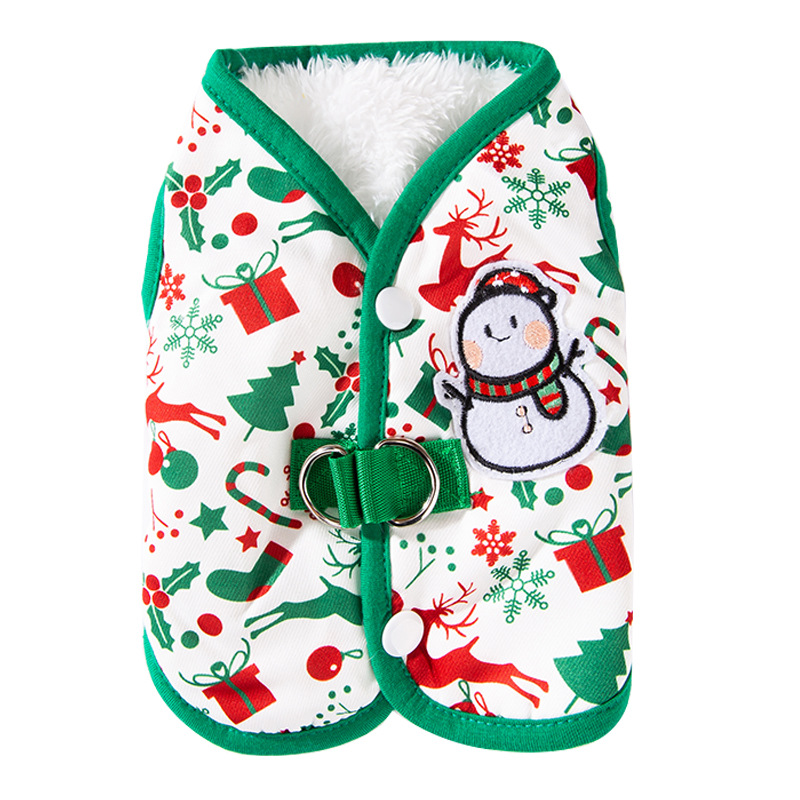 Christmas vest for small dogs with fleece lining