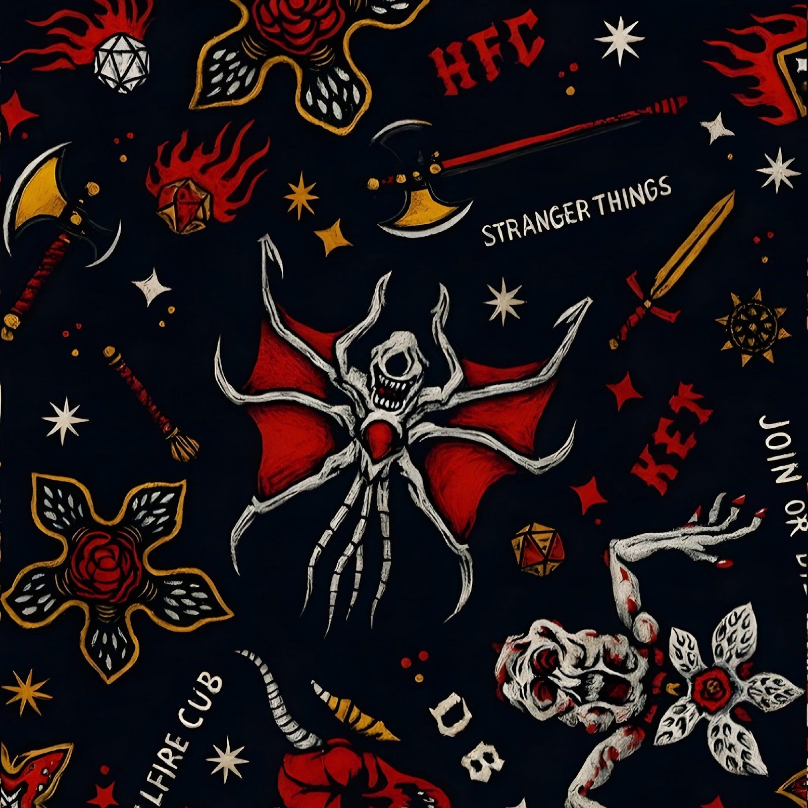 Download Stranger Things Hellfire Club Pattern 4K iPhone
