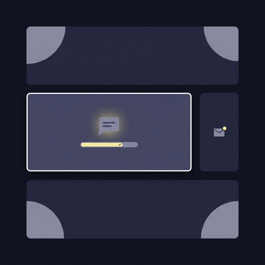 How to Check Your Challenge Status minimal 2D vector inbox illustration showing a highlighted deliverability status message and a simple spam folder icon on a dark Funded Plays palette