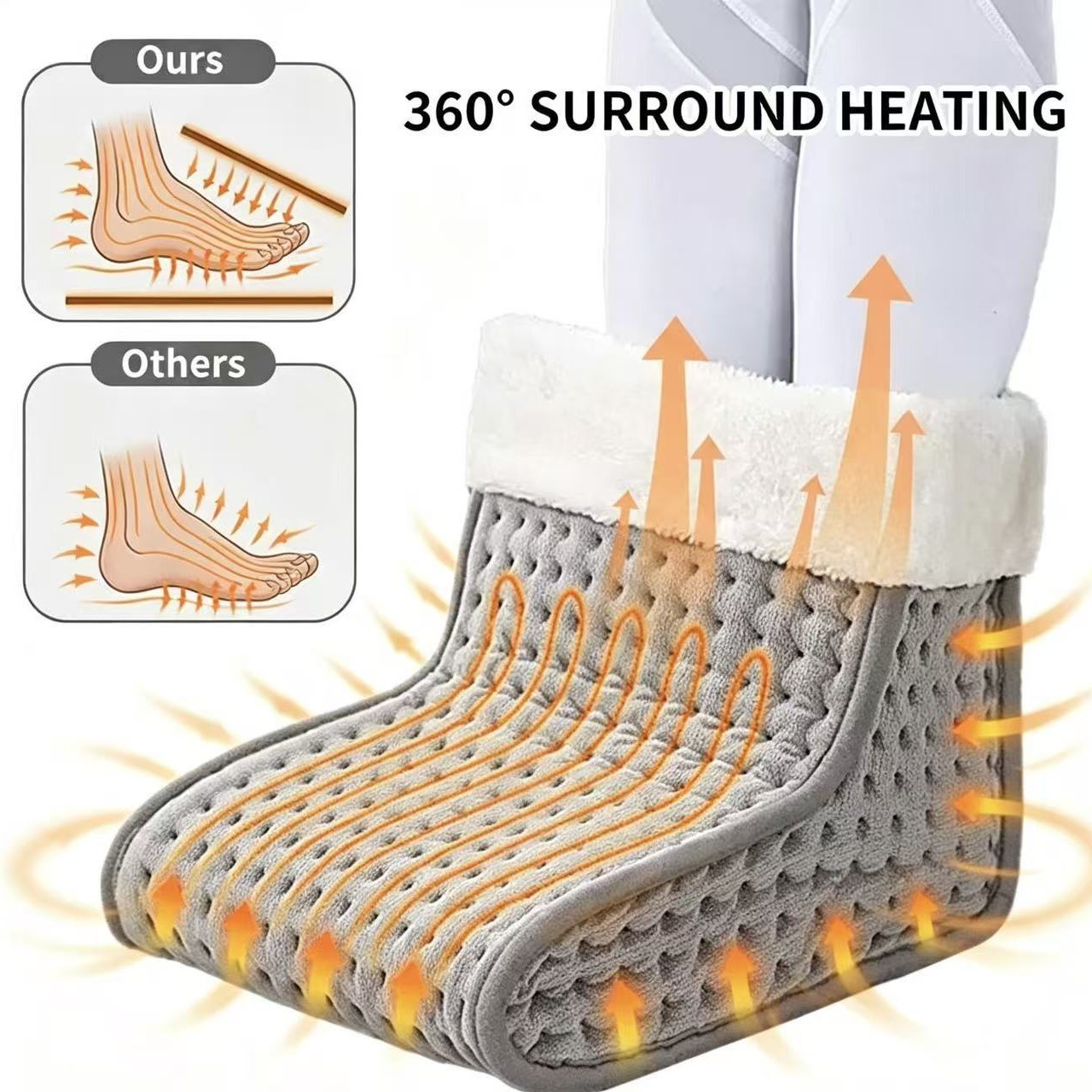 Electric foot warmer with button switch