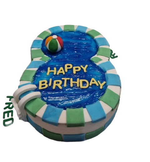 Pool Party 8th Birthday Cake CB-NC692