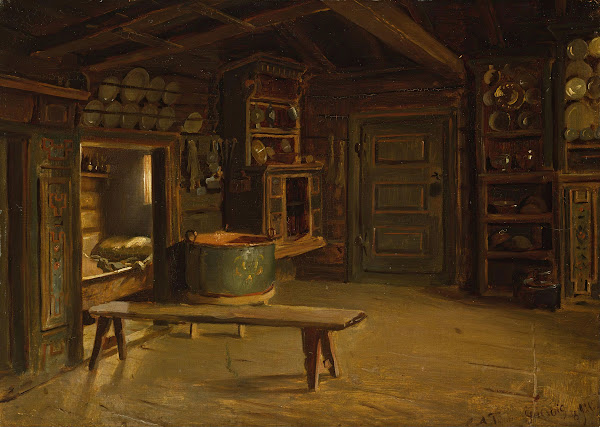 Farm Interior from Gulsvik in Hallingdal 1848