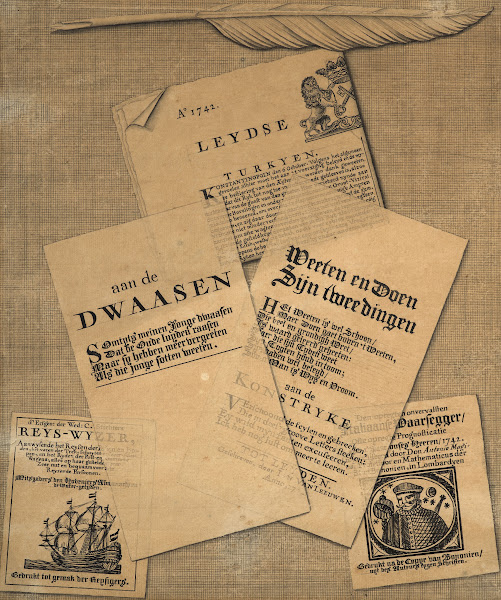 Trompe lœil of prints and of a quill 1742