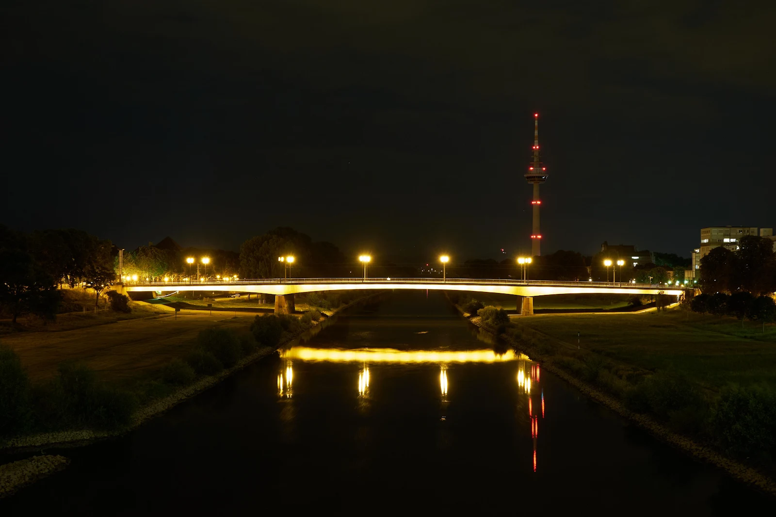 Fernmeldeturm Mannheim At Night - Night Photography 4K Wallpaper (4840x3226)