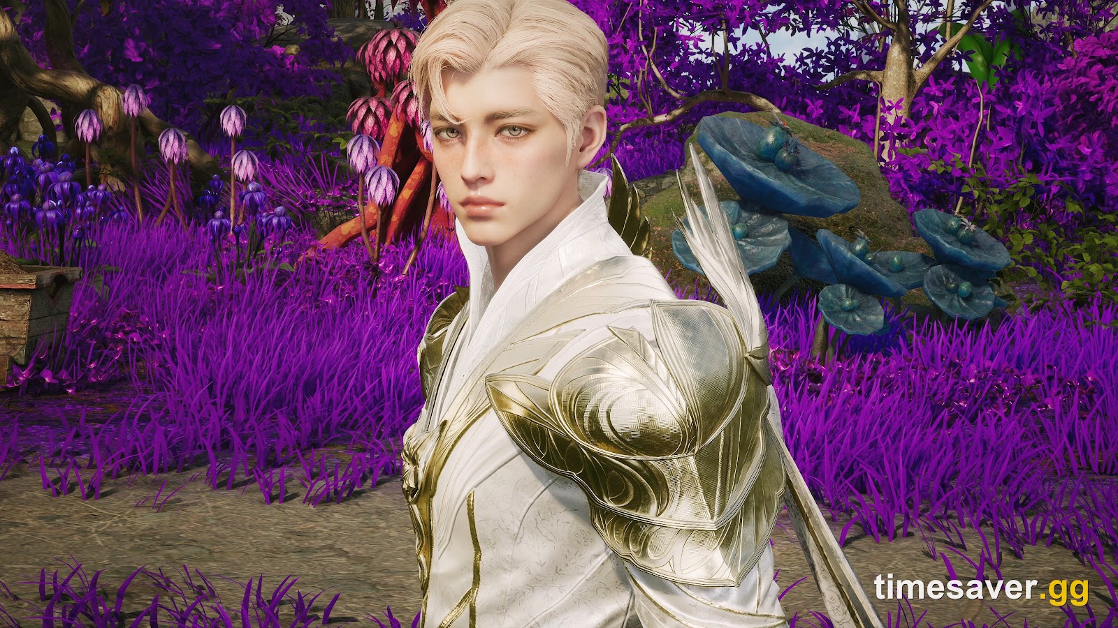 AION 2 character close-up in ornate armor in the world of Atreia