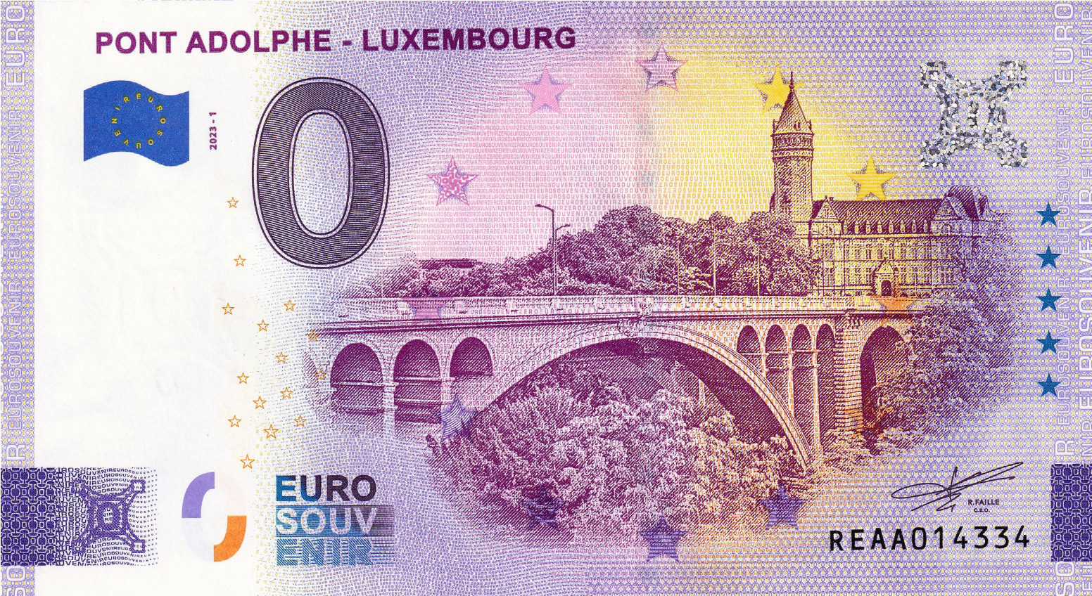 Billet 0€ PONT ADOLPHE - LUXEMBOURG